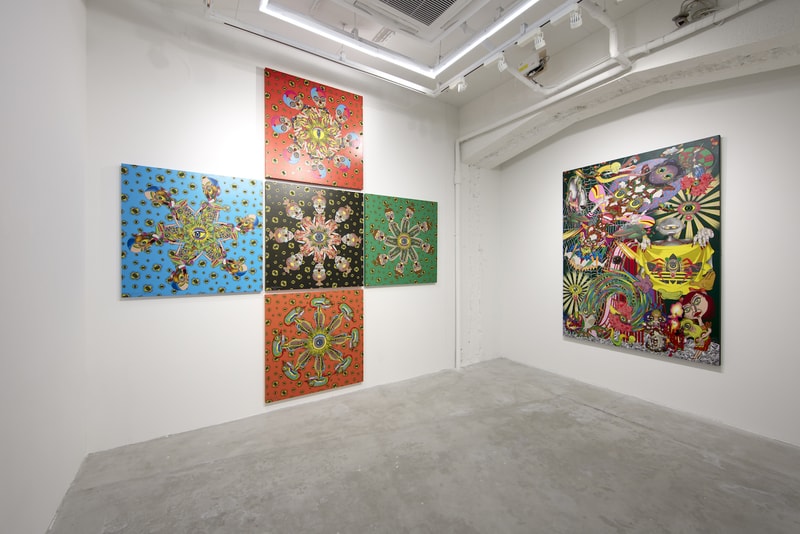 keiichi tanaami adidas originals nanzuka underground exhibition paintings artworks installation sculptures
