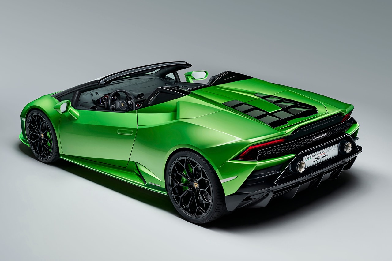 Lamborghini Huracan Evo Spyder Performante Engine Geneva Motor Show 2019 Convertible Drop Top 640 hp 600 Nm torque Automobili 