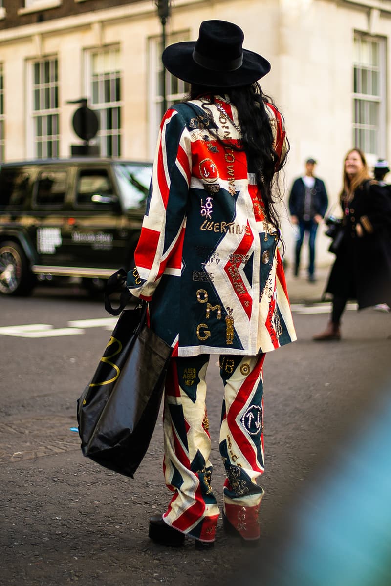 London Fashion Week Street Style FW19 Fall Winter 2019 Streetsnaps Fashion Clothing Cheyenne Maya Carty Victoria Secret Model VLTN White Boots Valentino Garavani Blazer Prada Scarf Bucket Hats Romeo Juliet Shorts Prada Milano Bag Jacket Puffer Jacket Jackets Coats Palace Skateboards Balaclava Accessories Earrings Necklaces Jewelry Aries Arise Layers Layered Clothing Off-White Virgil Abloh Sita Abellan Burberry Trench Coat JW Anderson Jonathan Ganni Chanel Skirt Waterproof Rain Gucci Balenciaga Comme Des Garçons SHIRT Versace Headband Jasper Conran Stripes Checks Striped Checkered Patterns