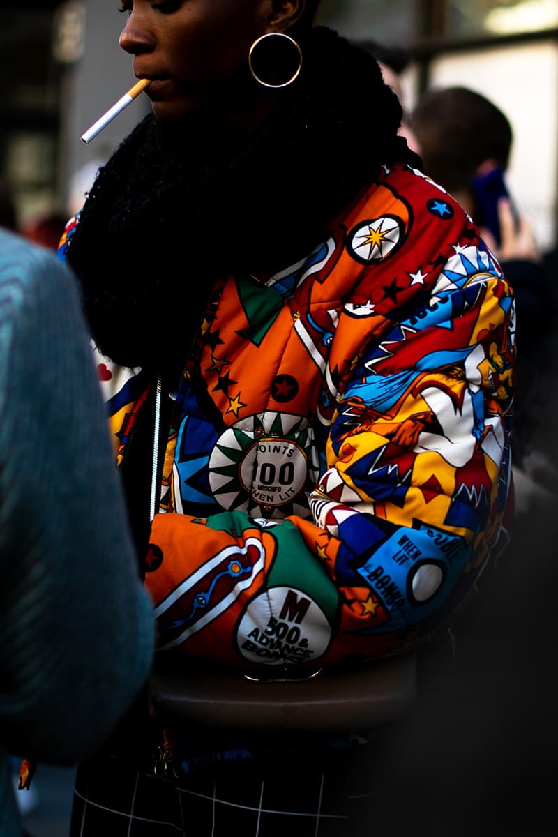 London Fashion Week Street Style FW19 Fall Winter 2019 Streetsnaps Fashion Clothing Cheyenne Maya Carty Victoria Secret Model VLTN White Boots Valentino Garavani Blazer Prada Scarf Bucket Hats Romeo Juliet Shorts Prada Milano Bag Jacket Puffer Jacket Jackets Coats Palace Skateboards Balaclava Accessories Earrings Necklaces Jewelry Aries Arise Layers Layered Clothing Off-White Virgil Abloh Sita Abellan Burberry Trench Coat JW Anderson Jonathan Ganni Chanel Skirt Waterproof Rain Gucci Balenciaga Comme Des Garçons SHIRT Versace Headband Jasper Conran Stripes Checks Striped Checkered Patterns