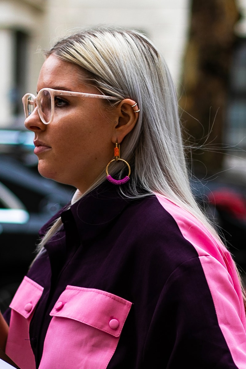 London Fashion Week Street Style FW19 Fall Winter 2019 Streetsnaps Fashion Clothing Cheyenne Maya Carty Victoria Secret Model VLTN White Boots Valentino Garavani Blazer Prada Scarf Bucket Hats Romeo Juliet Shorts Prada Milano Bag Jacket Puffer Jacket Jackets Coats Palace Skateboards Balaclava Accessories Earrings Necklaces Jewelry Aries Arise Layers Layered Clothing Off-White Virgil Abloh Sita Abellan Burberry Trench Coat JW Anderson Jonathan Ganni Chanel Skirt Waterproof Rain Gucci Balenciaga Comme Des Garçons SHIRT Versace Headband Jasper Conran Stripes Checks Striped Checkered Patterns