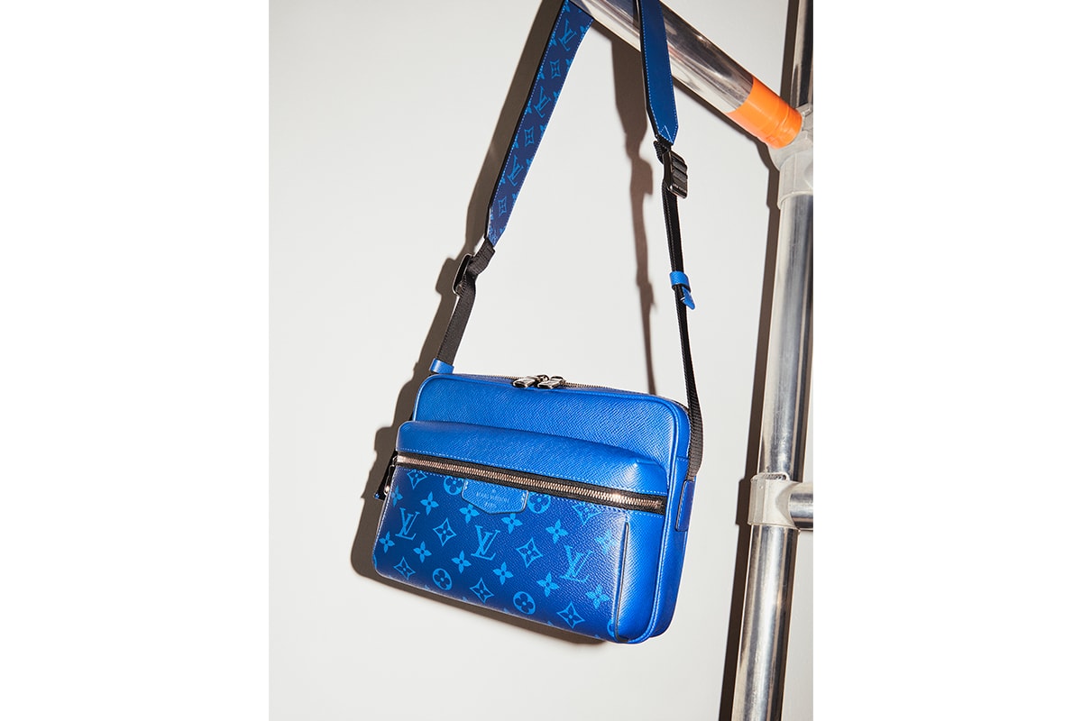 Louis Vuitton Debuts Taïgarama Leather Goods Line virgil abloh bags accessories lv blue yellow black white backpacks sidebags luggage 