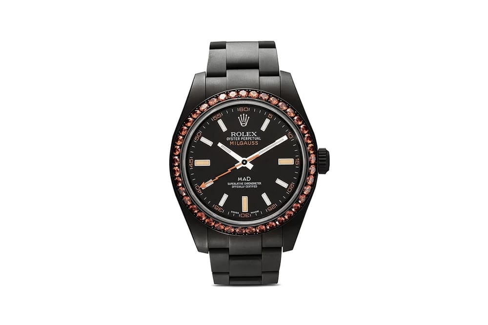 MAD Paris Rolex Milgauss Matte Black Steel Sapphire Embellishment Buy Cop Purchase Closer Look Details Release Information