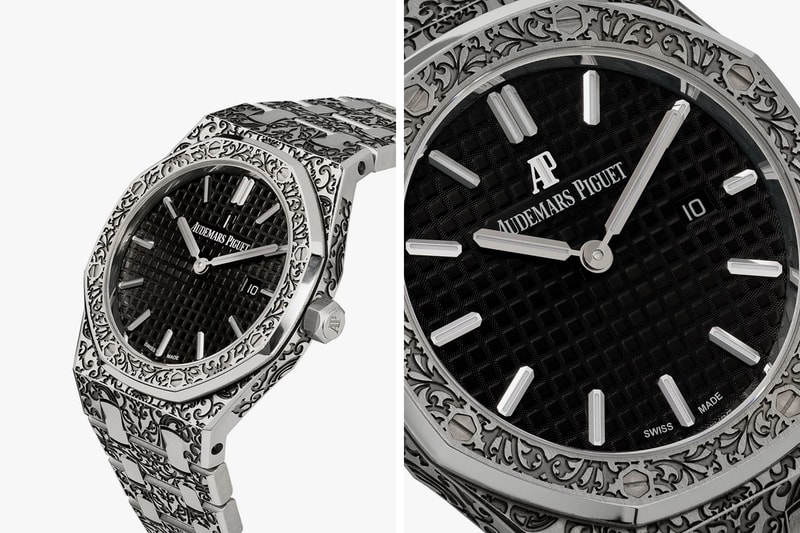 Mad Paris Audemars Piguet Royal Oak 33mm Release Info Grande Fleur Engraved Silver Black