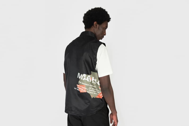 maharishi spring summer 2019 store exclusive march 1 2019 drop date release info collection shattered miltypeshooter shirt panel caps waffle knit crew sweat flight nylon utility vest