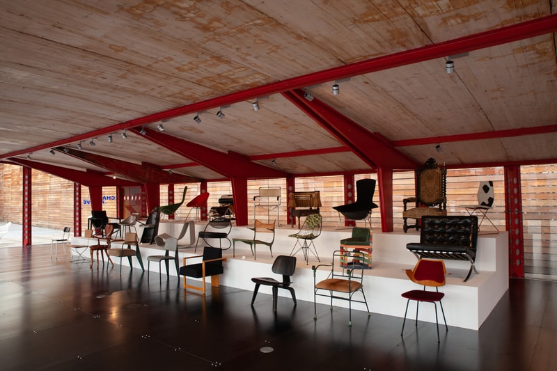 Maxfield LA Chairs in Prouvé Exhibition Le Corbusier Carlo Bugatti Osvaldo Borsani Pierre Paulin Charles & Ray Eames Henry Botoia Willy Guhl Mies Van Der Rohe Rick Owens Wendell Castle Marcel Breuer Mathieu Matégot Jean Royére Jean Prouvé  Frieze Art Fair 