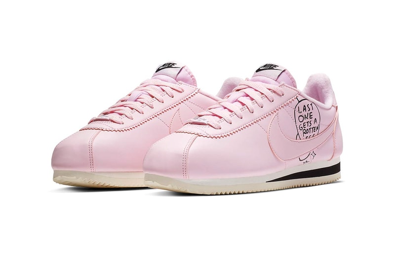 Nathan Bell x Nike Cortez Collaborative Sneaker pink white Pink Foam/Black/Sail/Pink Foam BV8165-600 White/Black/Pink Foam/White BV8165-100 release info stockist price