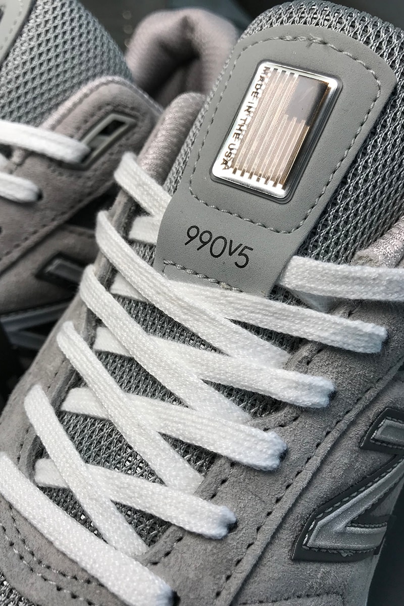 New Balance 990v5 First Look Closer Update 990 Sneaker Grey Suede Mesh Rubber Footwear Release Details