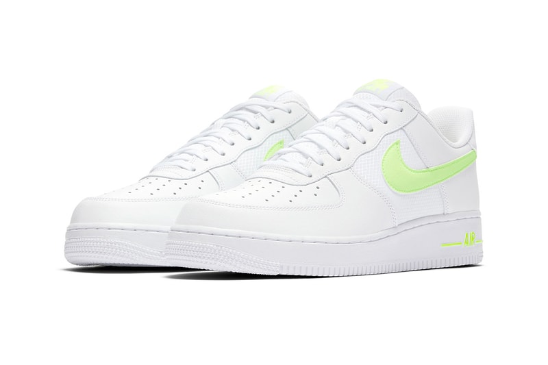 Nike Mixes Leather and Mesh on New Air Force 1s black red white volt grey blue release info images price footwear