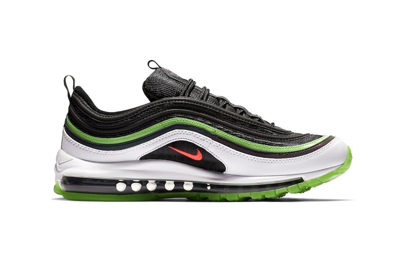 Nike Air Max 97 "Home And Away" Dallas Sneaker release info pricing stockist "Black/Bright Crimson-White-Rage Green" CD7788-001 March 1 2019 