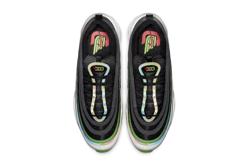 Nike Air Max 97 "Home And Away" Dallas Sneaker release info pricing stockist "Black/Bright Crimson-White-Rage Green" CD7788-001 March 1 2019 