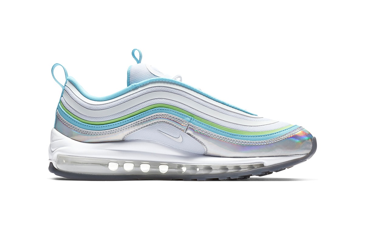 Nike Air Max 97 Iridescent Release Info white/blue/green neon BV6670-101 february 2019 price info stockist release date BV6670-101