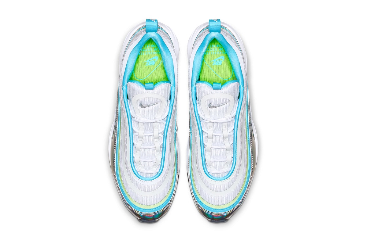 Nike Air Max 97 Iridescent Release Info white/blue/green neon BV6670-101 february 2019 price info stockist release date BV6670-101