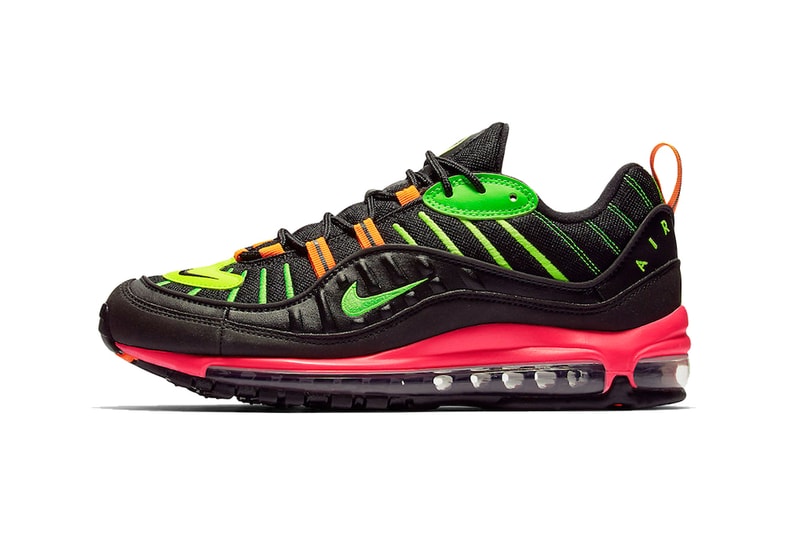 nike air max 98 neon black orange green pink 2019 february nike sportswear dootwear