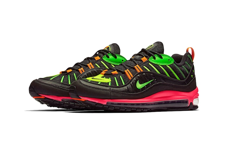 nike air max 98 neon black orange green pink 2019 february nike sportswear dootwear