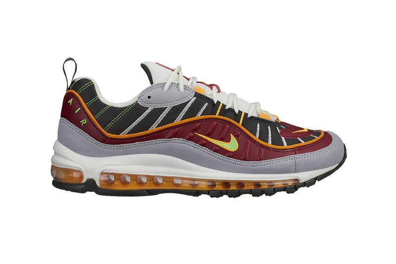 Nike Air Max 98 red green white yellow footwear release drop price images team Strike wolf grey gray black 640744 603 orange