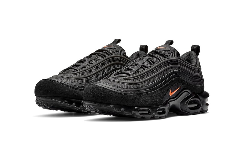 Nike Air Max Plus 97 Black Orange Release suede leather nylon mesh info Date 