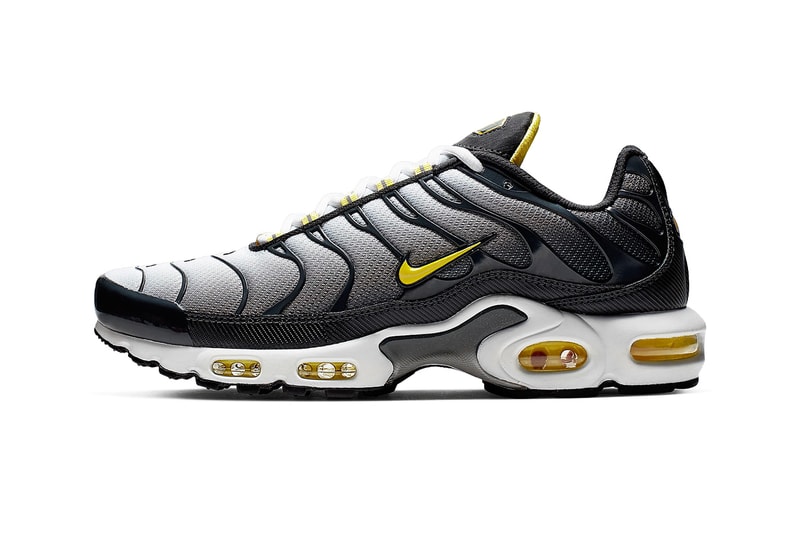 Nike Electrifies Air Max Plus With "Bumble Bee" Colorway grey black yellow footwear release drop date images price info