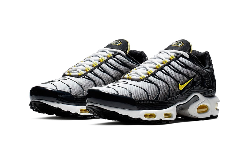 Nike Electrifies Air Max Plus With "Bumble Bee" Colorway grey black yellow footwear release drop date images price info