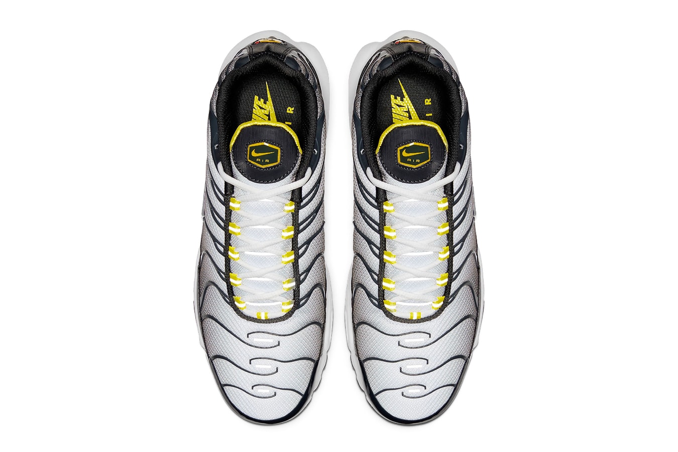 Nike Electrifies Air Max Plus With "Bumble Bee" Colorway grey black yellow footwear release drop date images price info