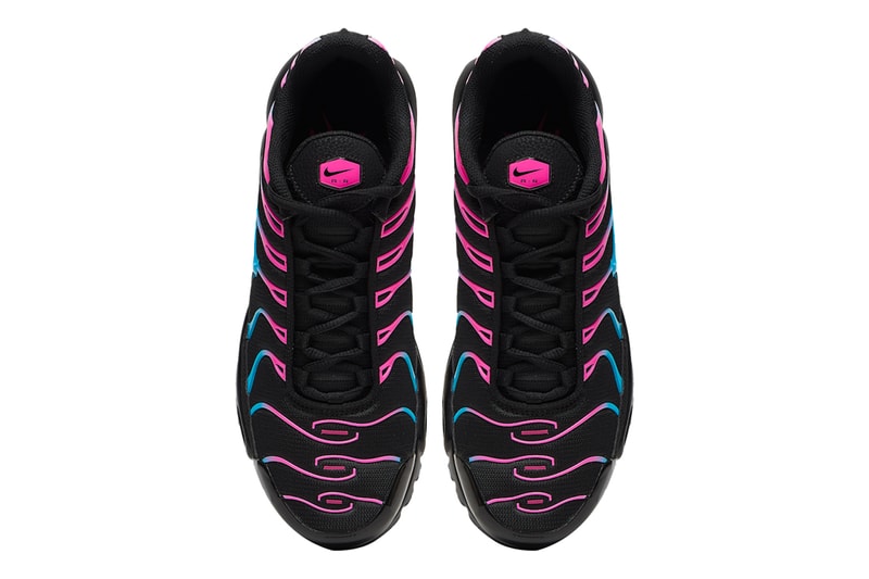 Nike Air Max Plus Receives "Miami Vice" Treatment fuchsia light blue drop release date price images footwear info