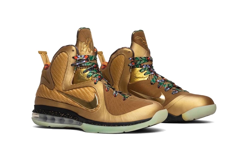 nike lebron 9 watch the throne gold sample lebron james footwear jay-z kanye west black