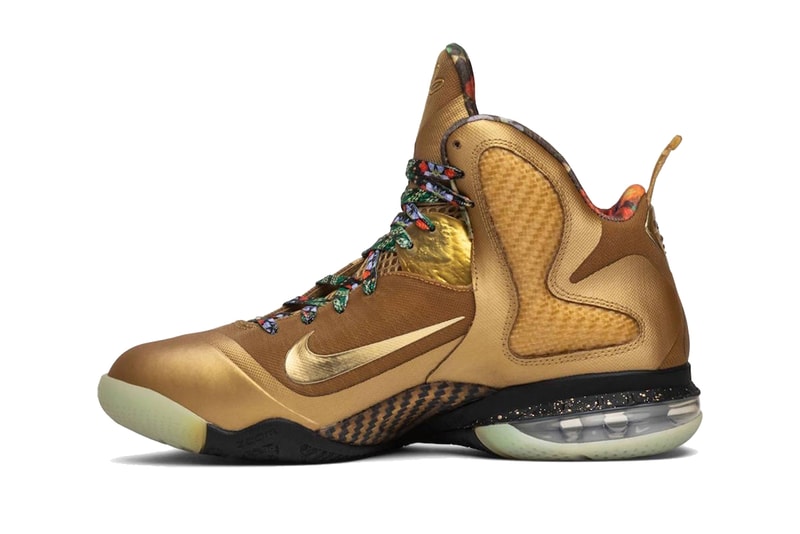 nike lebron 9 watch the throne gold sample lebron james footwear jay-z kanye west black