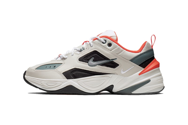 Bone-Colored Nike M2K Tekno Get Hits of Bright Orange olive black bone images release drop info price footwear dad sneakers shoes 