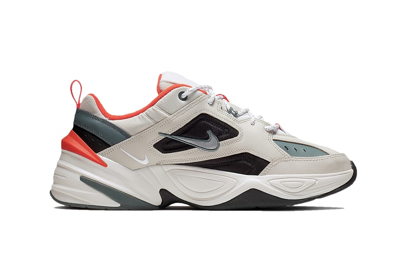 Bone-Colored Nike M2K Tekno Get Hits of Bright Orange olive black bone images release drop info price footwear dad sneakers shoes 
