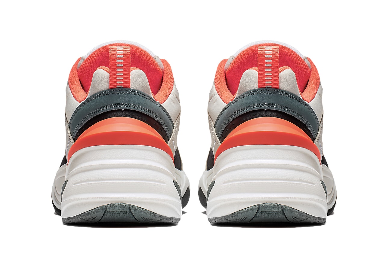 Bone-Colored Nike M2K Tekno Get Hits of Bright Orange olive black bone images release drop info price footwear dad sneakers shoes 