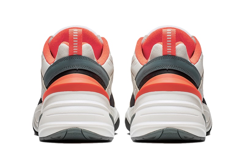 Bone-Colored Nike M2K Tekno Get Hits of Bright Orange olive black bone images release drop info price footwear dad sneakers shoes 
