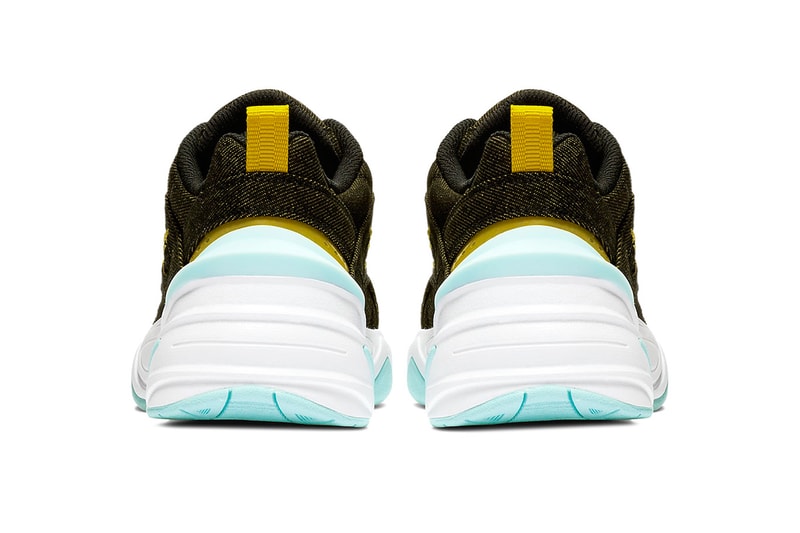 Nike M2K Tekno "Denim" Release jeans yellow blue white swoosh nike sportswear