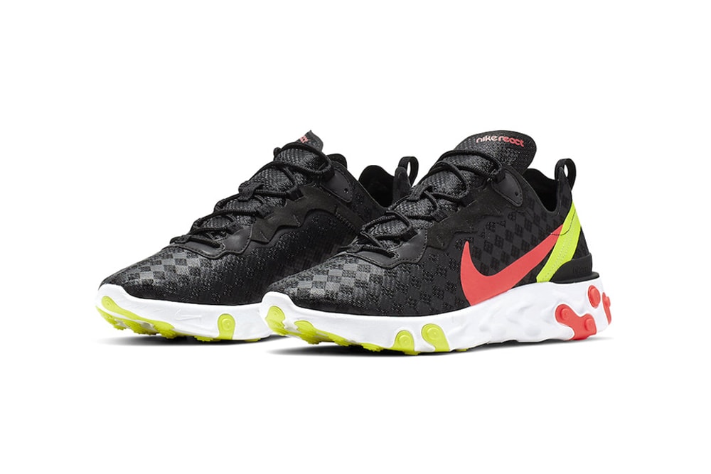 Nike's Latest React Element 55 Receives Hits of Vibrant Colors crimson volt black images price release drop date info footwear