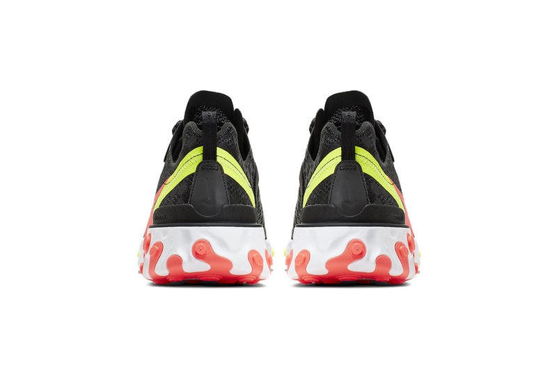 Nike's Latest React Element 55 Receives Hits of Vibrant Colors crimson volt black images price release drop date info footwear
