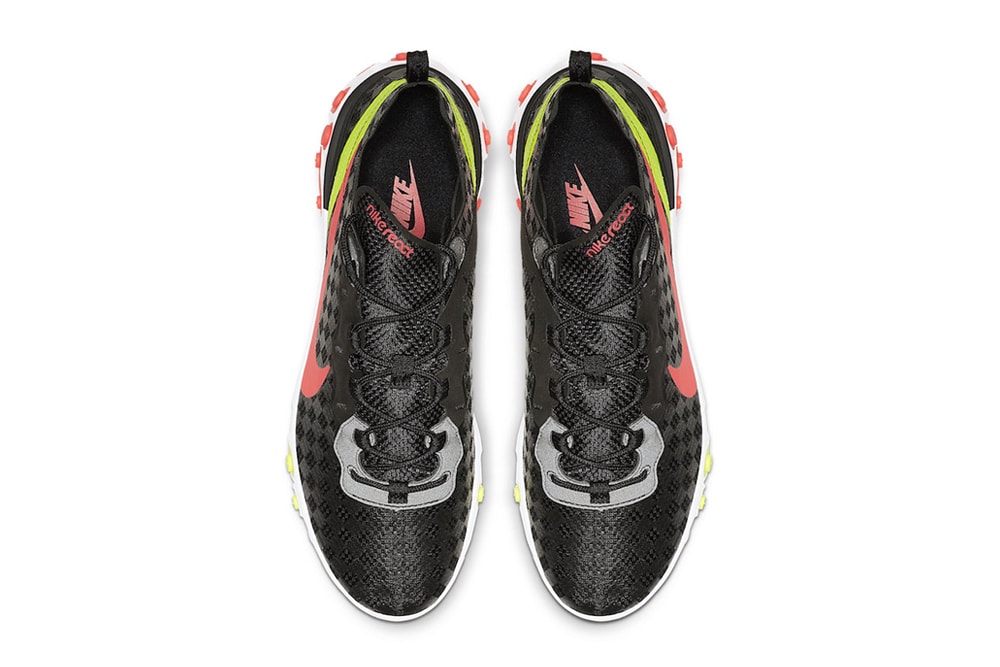 Nike's Latest React Element 55 Receives Hits of Vibrant Colors crimson volt black images price release drop date info footwear