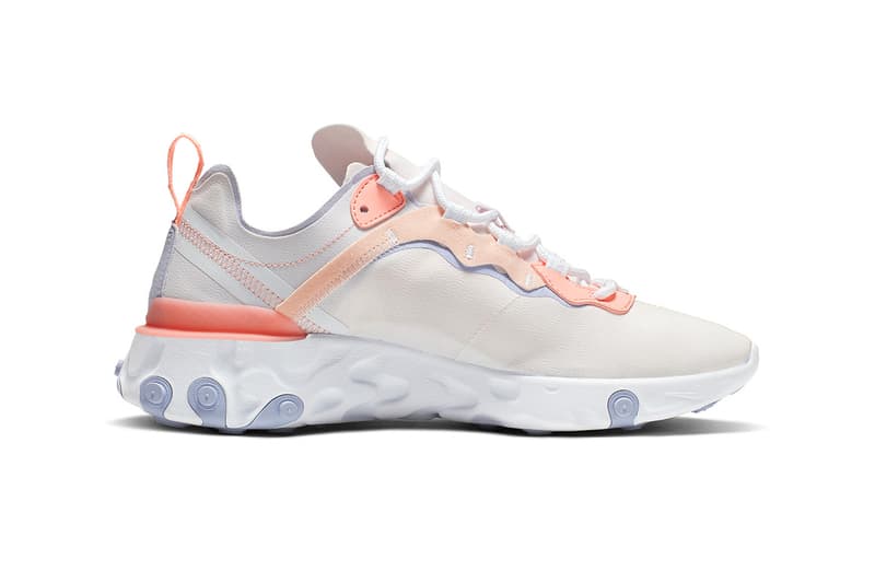Nike React Element 55 "Pale Pink" BQ2728-601 "Pale Pink/Washed Coral-Oxygen Purple" release info february drop stockist pricing retailer web store