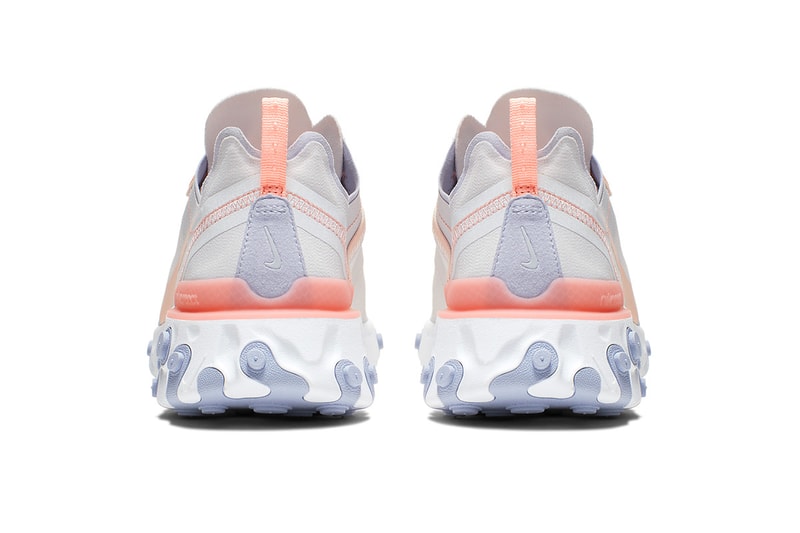 Nike React Element 55 "Pale Pink" BQ2728-601 "Pale Pink/Washed Coral-Oxygen Purple" release info february drop stockist pricing retailer web store