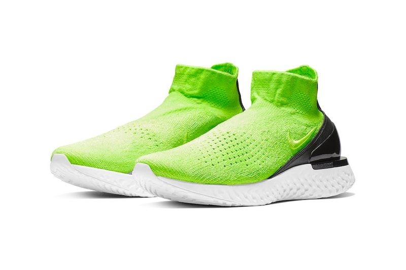 Nike Splashes New Rise React Flyknit With Lime Green Tint drop release date images price info footwear white black 