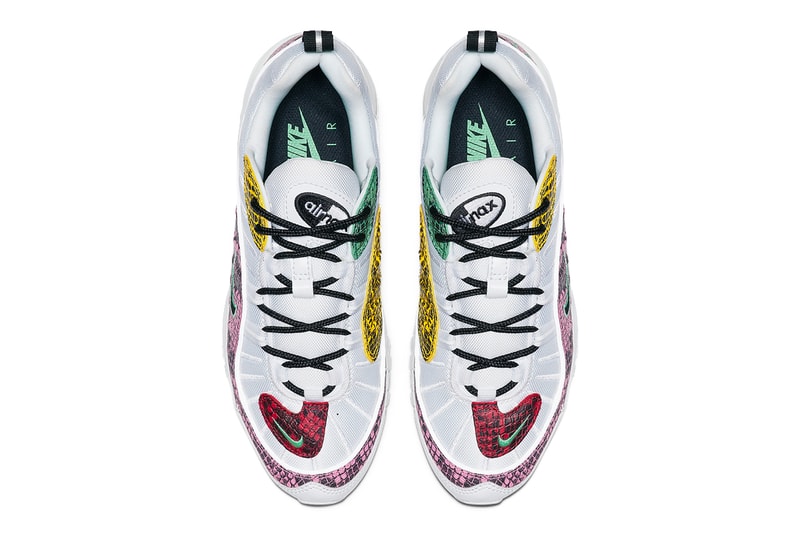 Nike Wmns Air Max 98 Multi-Colored Snakeskin Release drop date images white green yellow pink red black womens footwear 