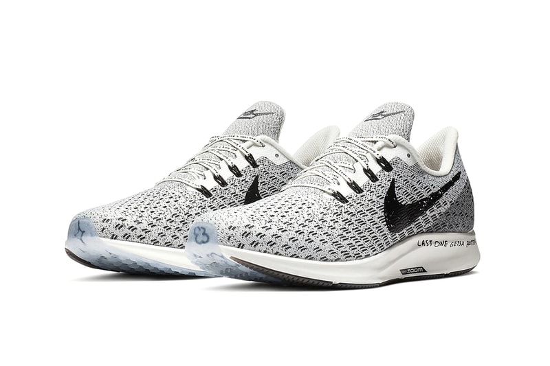 Nike Zoom Pegasus 35 DIY Sneaker Oreo Colorway Handwritten running handdrawn customized customization