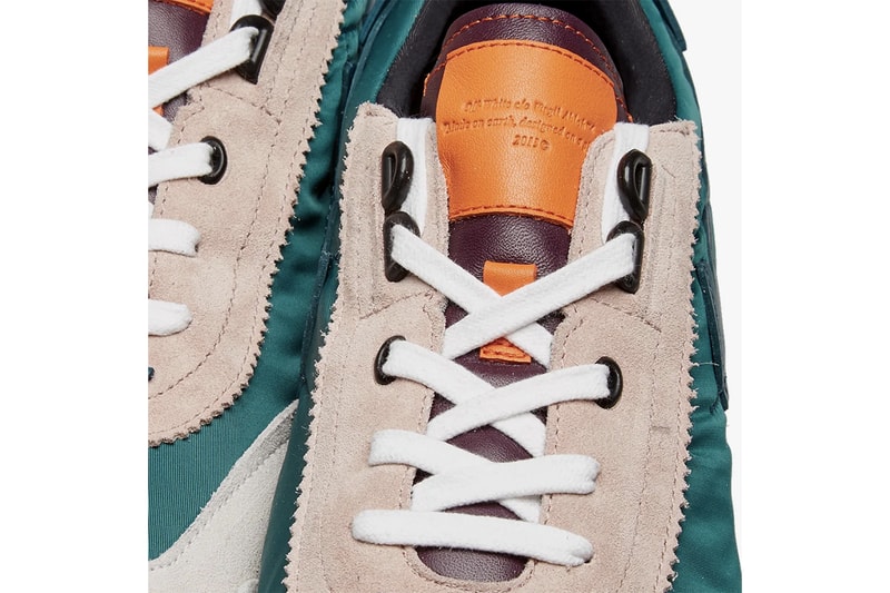 Off-White™ Vintage Arrow Running Sneakers Teal Orange Release Details Closer Look END. Clothing Virgil Abloh footwear