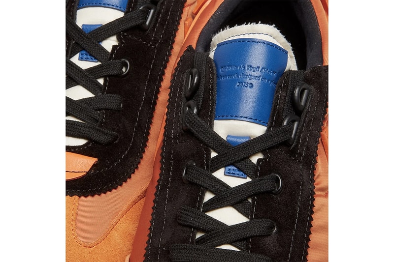 Off-White™ Vintage Arrow Running Sneakers Teal Orange Release Details Closer Look END. Clothing Virgil Abloh footwear
