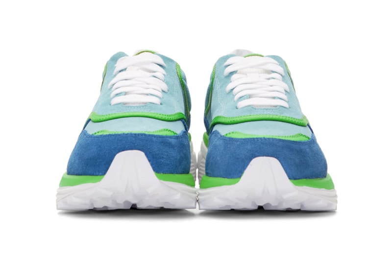 Off White Blue Green Suede Jogger Release sneakers shoes info virgil abloh Vibram