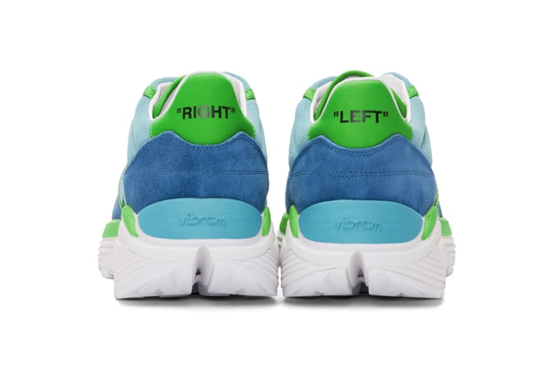 Off White Blue Green Suede Jogger Release sneakers shoes info virgil abloh Vibram