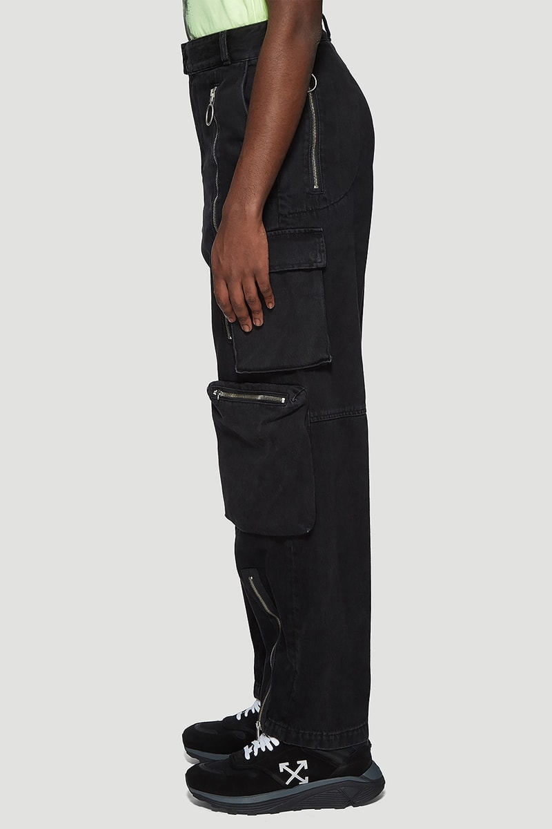Off White Multi Pocket Jeans Release fashion info designer pants black