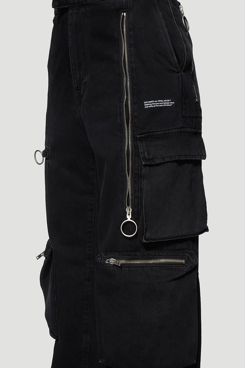 Off White Multi Pocket Jeans Release fashion info designer pants black