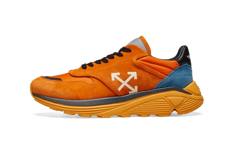 Off-White™ Drops Jogger Sneaker in Orange & White sneaker trainer virgil abloh release info price stockist vibram suede 