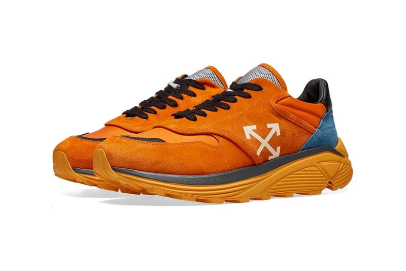 Off-White™ Drops Jogger Sneaker in Orange & White sneaker trainer virgil abloh release info price stockist vibram suede 