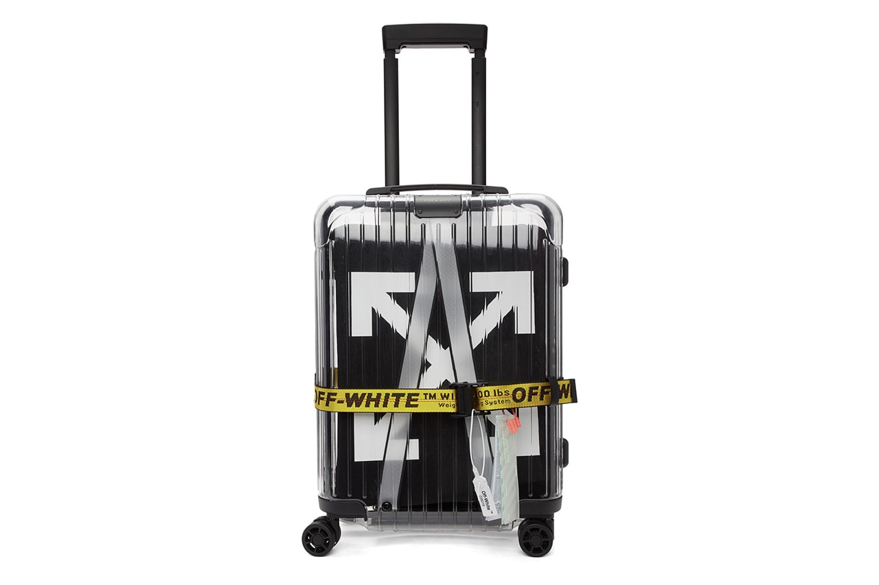 Off-White x Rimowa 'See Through'  Virgil Abloh Alexandre Arnault Luggage Restock Suitcase Hand Luggage SSENSE In Stock Black Resale $1700 USD Another Chance Buy Purchase Cop