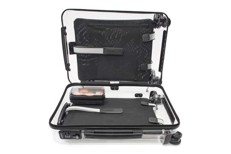 Off-White x Rimowa 'See Through'  Virgil Abloh Alexandre Arnault Luggage Restock Suitcase Hand Luggage SSENSE In Stock Black Resale $1700 USD Another Chance Buy Purchase Cop